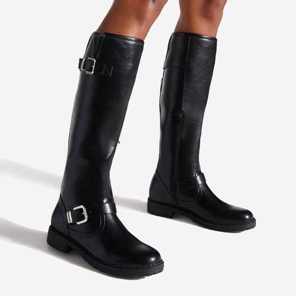 Shoe Dazzle Shoes - NIB Shoedazzle Georginna Buckled Flat Boot